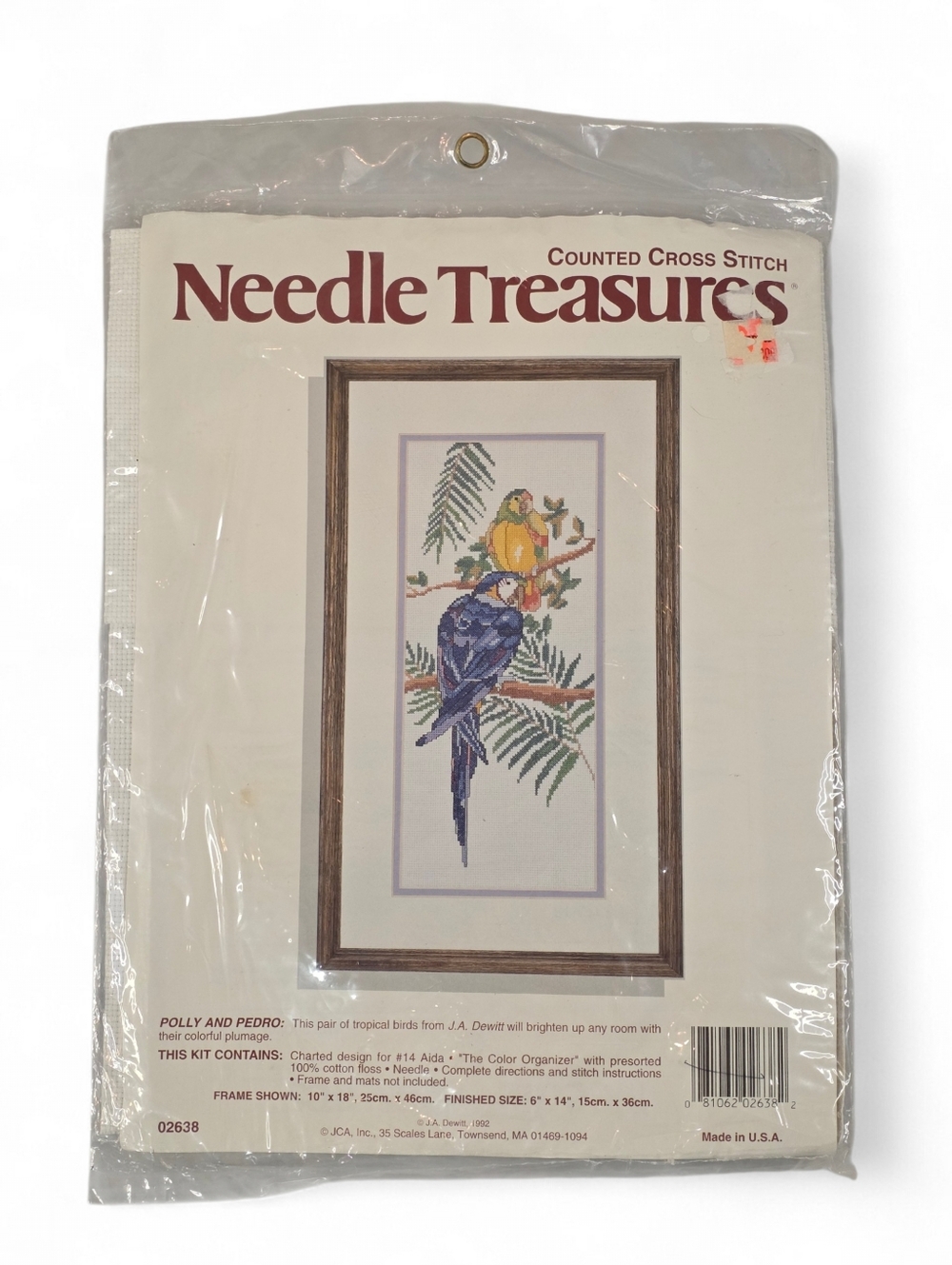 Vintage Needle Treasures Counted Cross Stitch Kit Polly & Pedro Parrots Sealed